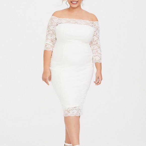 Torrid White Lace Midi Dress Size 18 - Like New Condition! - Picture 1 of 5